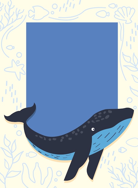 Whale and sealife frame