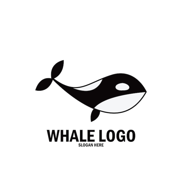 Whale simple logo icon vector illustration template design