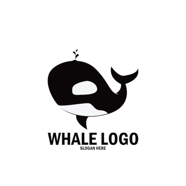 Whale simple logo icon vector illustration template design