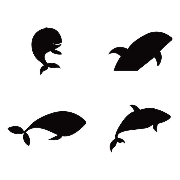 Whale simple logo icon vector illustration template design