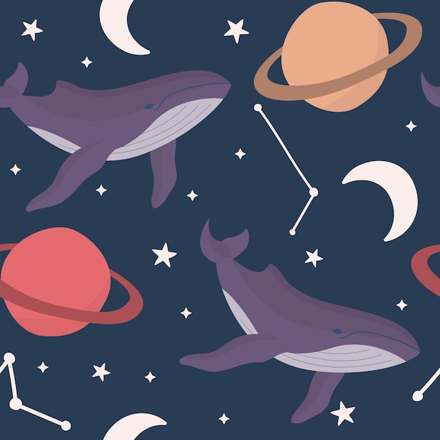 whales in the galaxy space