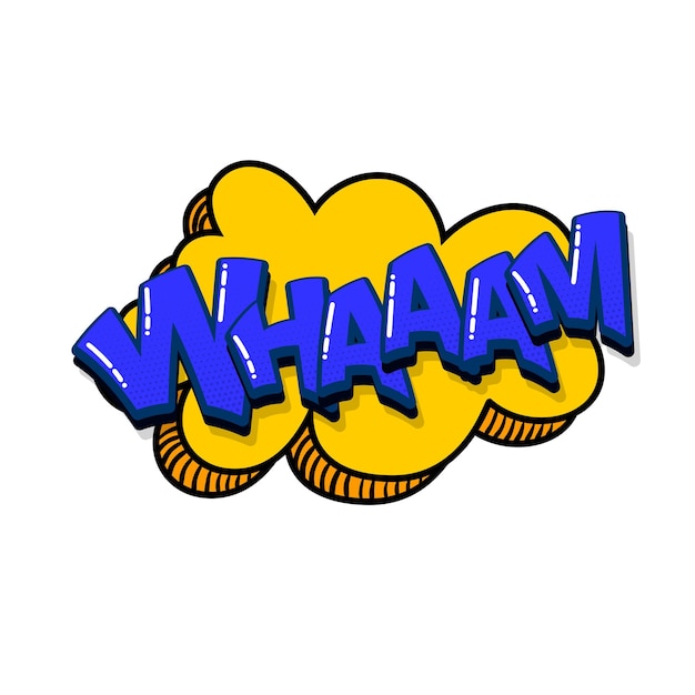 Wham comic text sound effects pop art style Vector speech bubble word cartoon