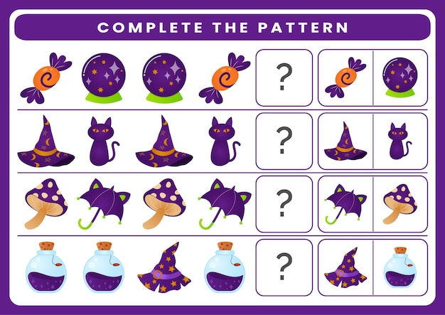 What comes next worksheet for kids theme halloween