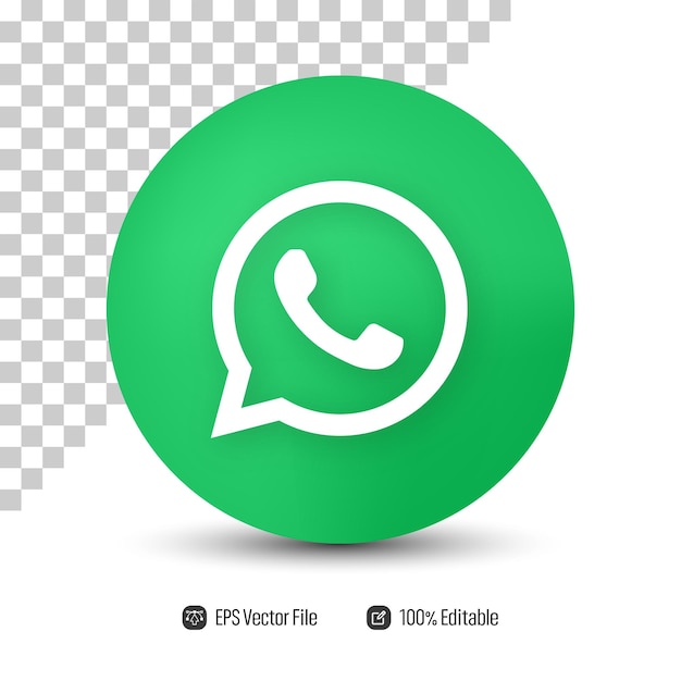 Vector whatsapp green 3d icon