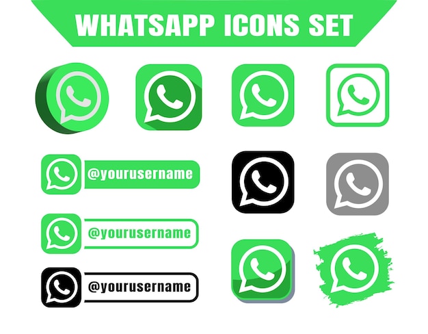 Vector whatsapp icons symbol set with banners vector illustration