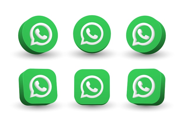 Whatsapp logo icon collection isolated on white