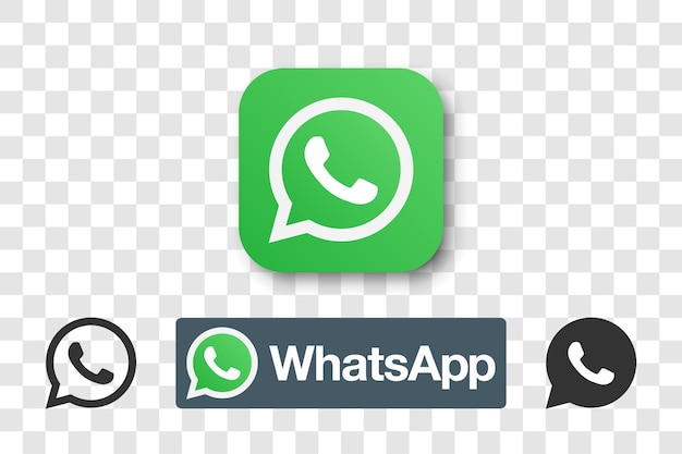 Whatsapp logo icon with shadow and original inscription