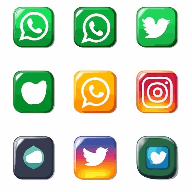 WhatsApp Logo Icons Set for Social Media Marketing Professionals