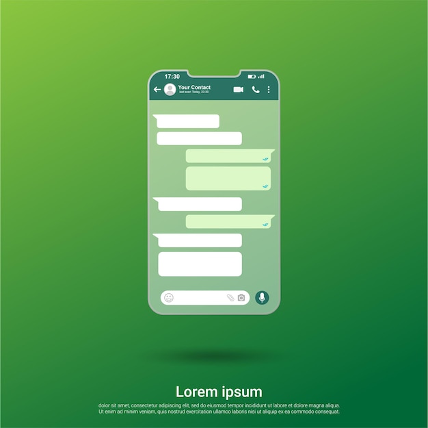 Whatsapp screen chat template interface