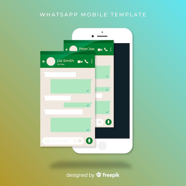 Vector whatsapp screen template