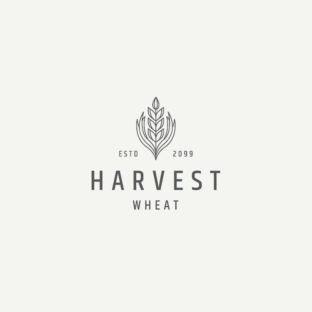 Wheat grain agriculture logo icon design template flat vector