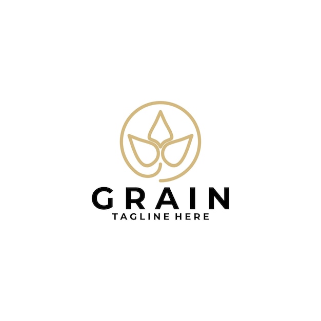 Wheat grain logo icon vector isolated