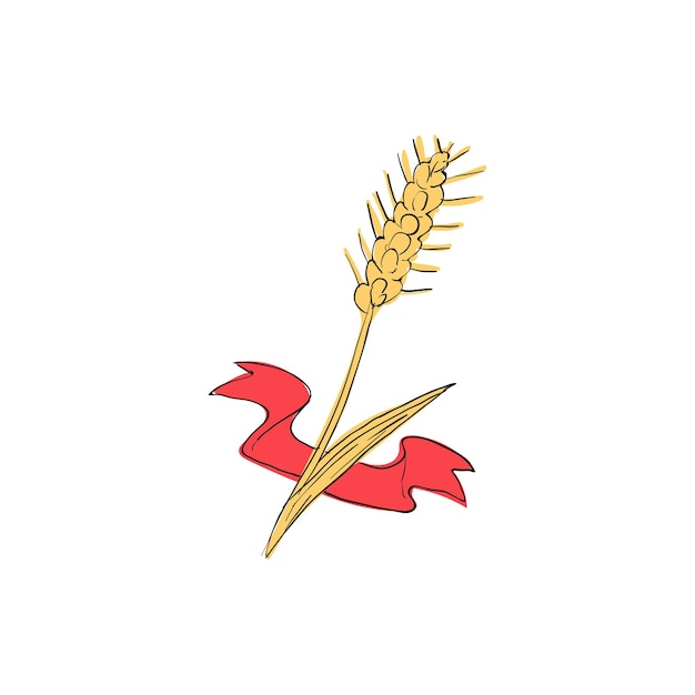 Wheat icon in cartoon style isolated on white background Plants symbol