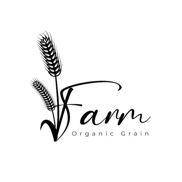 Wheat logo design in abstract style organic sign symbol