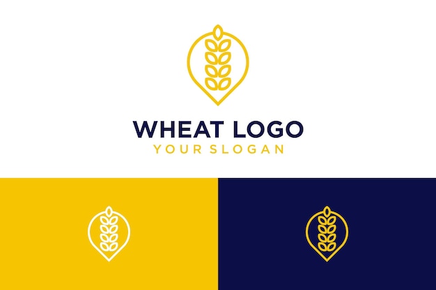 wheat logo design with seeds and agriculture