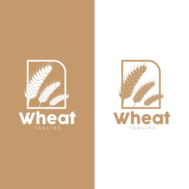 Wheat Logo Grain Design Simple Illustration Template