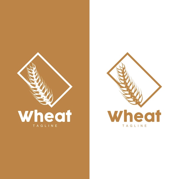 Wheat Logo Grain Design Simple Illustration Template