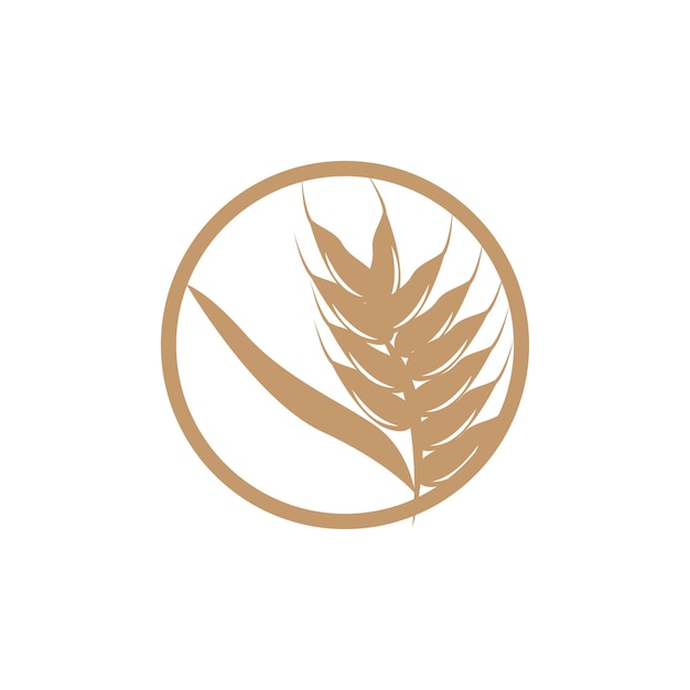 Wheat Logo Simple Farmer Garden Design Vector Template Silhouette Illustration