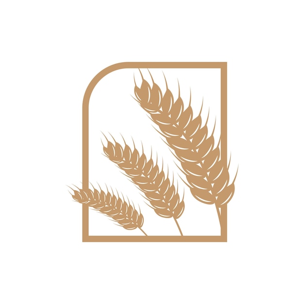 Wheat Logo Simple Farmer Garden Design Vector Template Silhouette Illustration