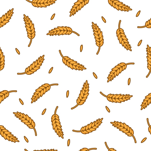 Wheat seamless pattern, farm or bread background