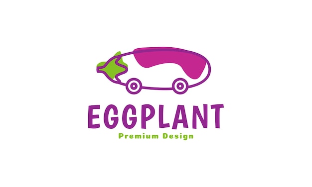 wheel with eggplant logo design vector icon symbol graphic illustration