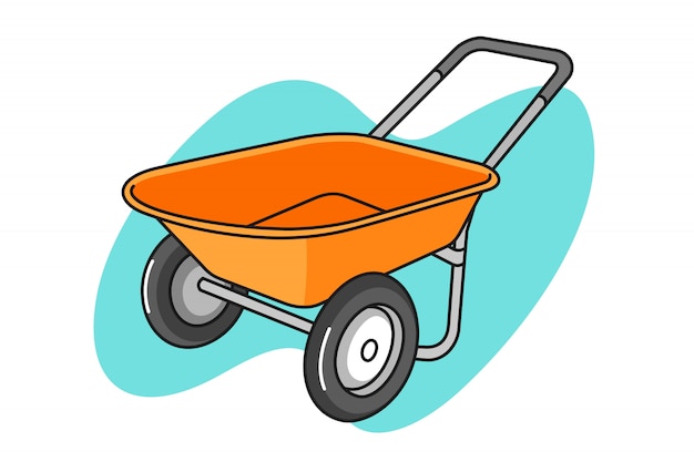 Wheelbarrow cartoon illustration