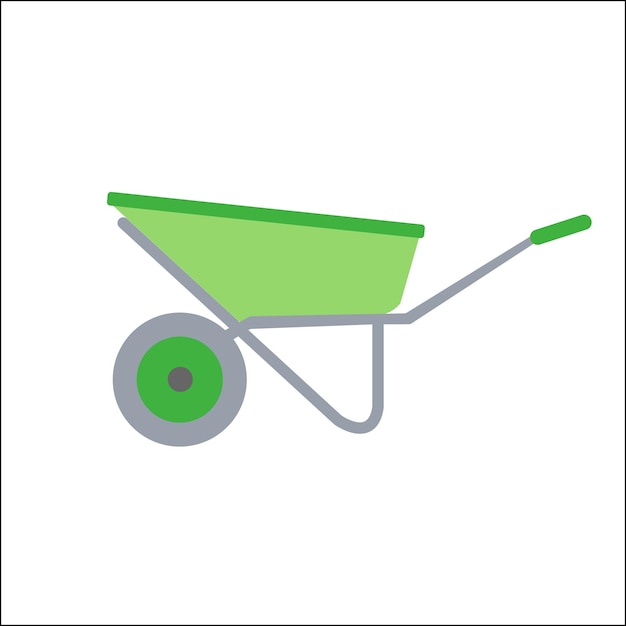 Wheelbarrow for garden and construction work Vector flat illustration