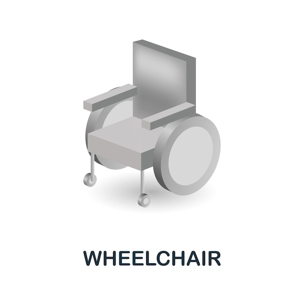 Wheelchair icon 3d illustration from medicine collection Creative Wheelchair 3d icon for web design templates infographics and more