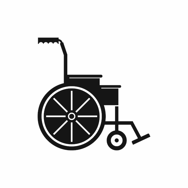 Wheelchair icon in simple style isolated on white background