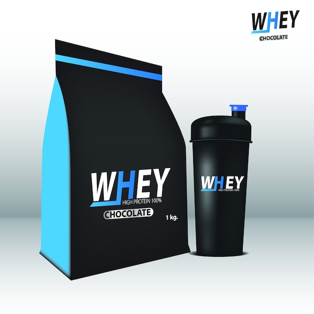 Whey sports nutrition supplements jar