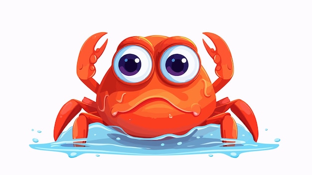 Whimsical Cartoon Fish Dressed as Crab Illustration