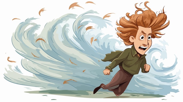 Vector whimsical cartoon gust of wind stock illustration