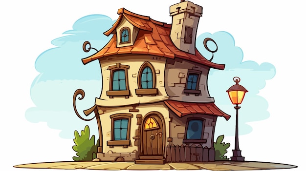 Whimsical Cartoon House Illustration for Creative Projects