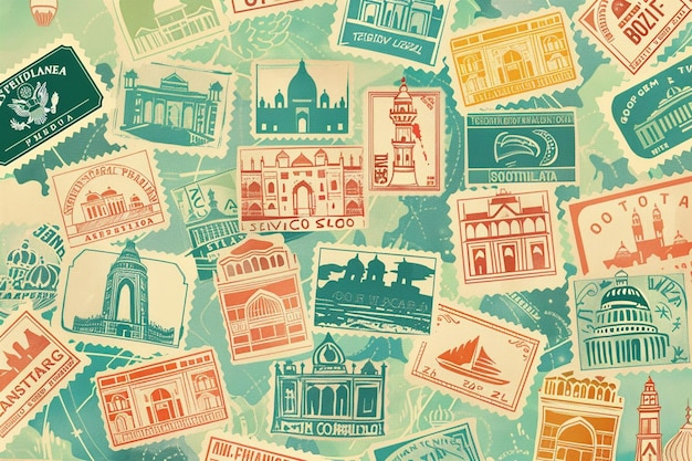 Whimsical Collection Of Passport Stamps