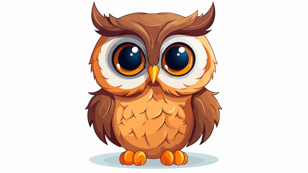 Whimsical Owl Vector Illustration Cartoon Bird Character Design