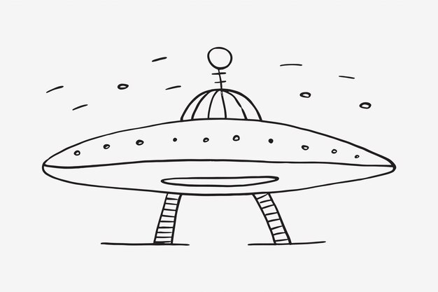 Vector whimsical ufo doodle illustration