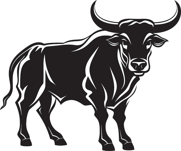 Whimsical Wanderer Cartoon Full Body Vector Design Playful Ponder Full bodied Bull Icon