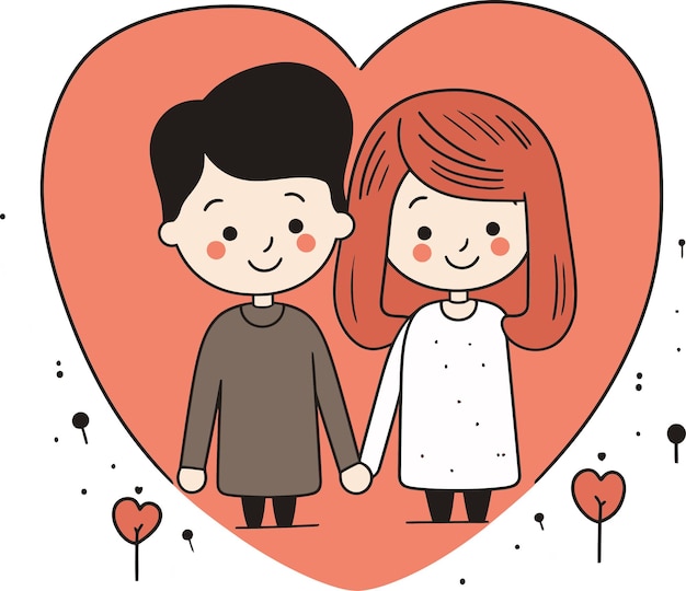 Whimsy and Romance Couple Vector Art Vectorized Connection Couples in Art