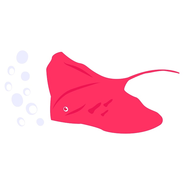 whiptail stingrays Concept stingarees vector color icon design Deep sea creature symbol Aquatic