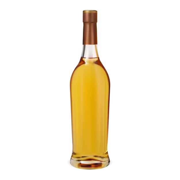 Whiskey bottle Realistic glass bourbon bottle realistic alcohol package Brandy jar mock up Cognac