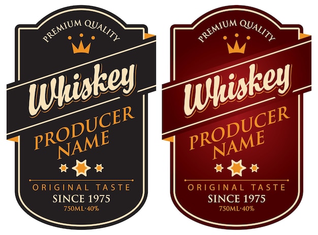 whiskey label set