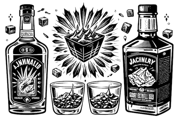 Vector whiskey vector graphics illustration eps source file format lossless scaling icon design