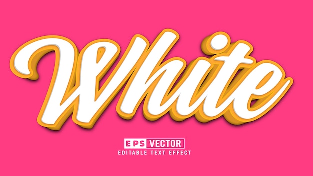 White 3d Editable Text Effect Vector File With Cute Background