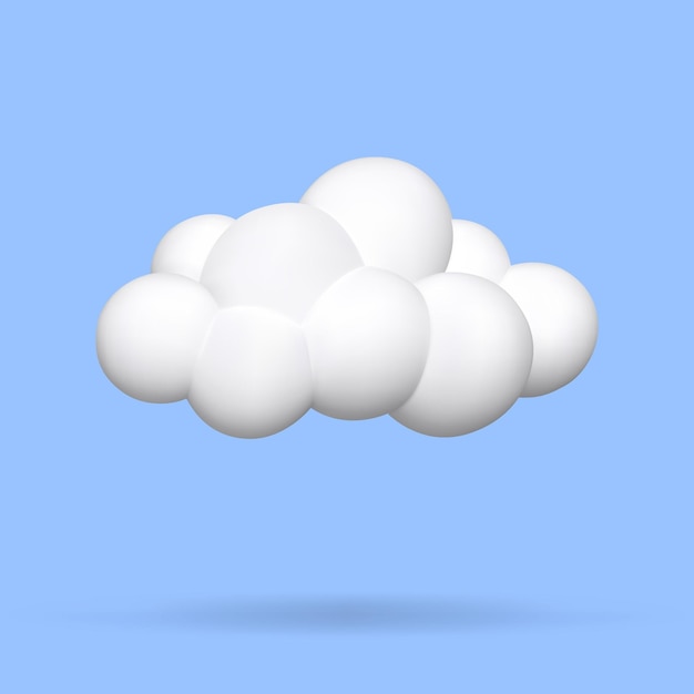 White 3d icons clouds isolated Vector illustration