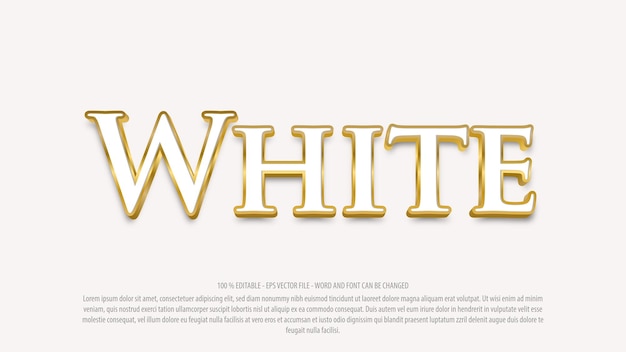 White 3d luxurious style editable text effects