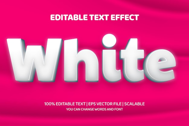 white 3d text effect