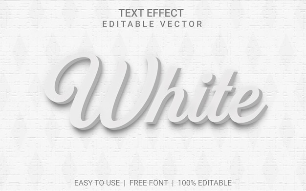 White 3D Text Effect