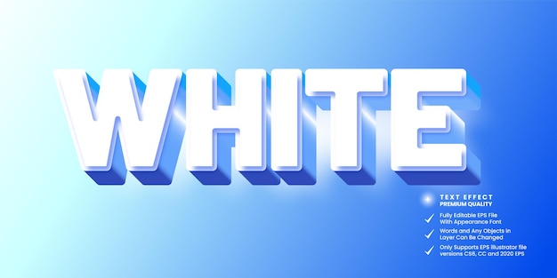 White 3d text stye effect