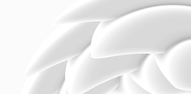 White abstract background of fluid white render 3d shapes