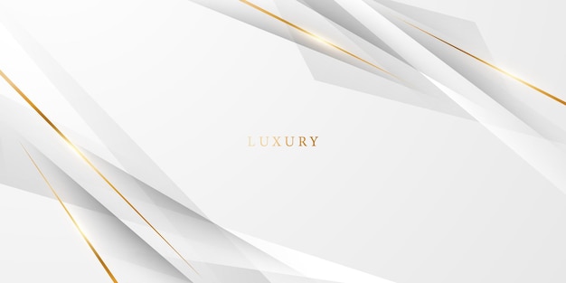 White abstract background with luxury golden lines vector illustration